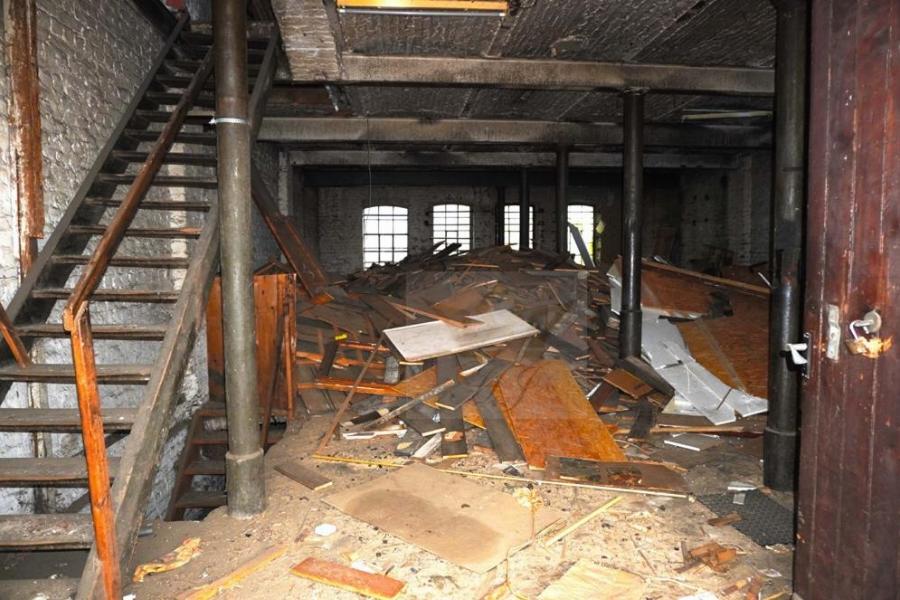 Blick in die zufünftige Loft Gewerbeeinheit nach Umbau
