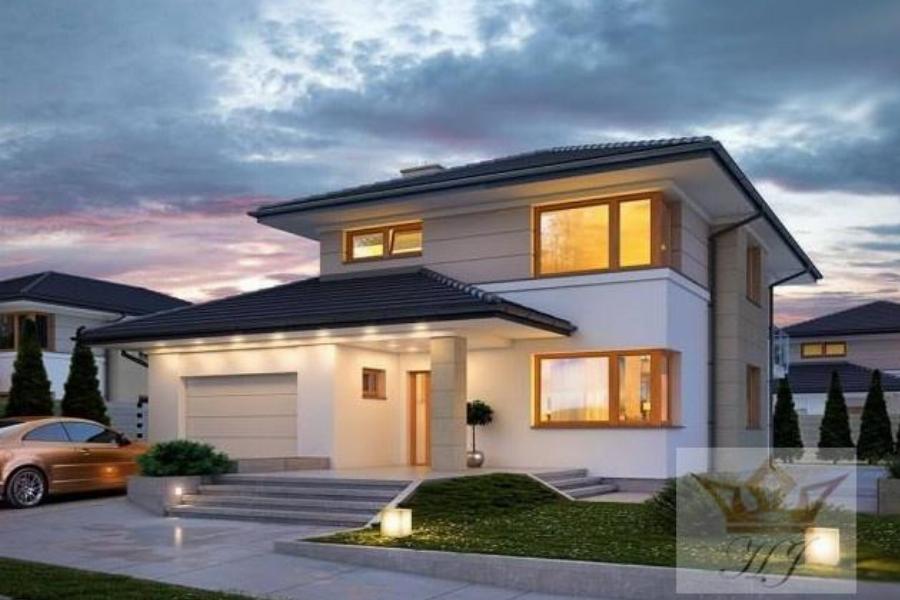 Haus Nizza - Hausansicht mit Garage_Visualisierung