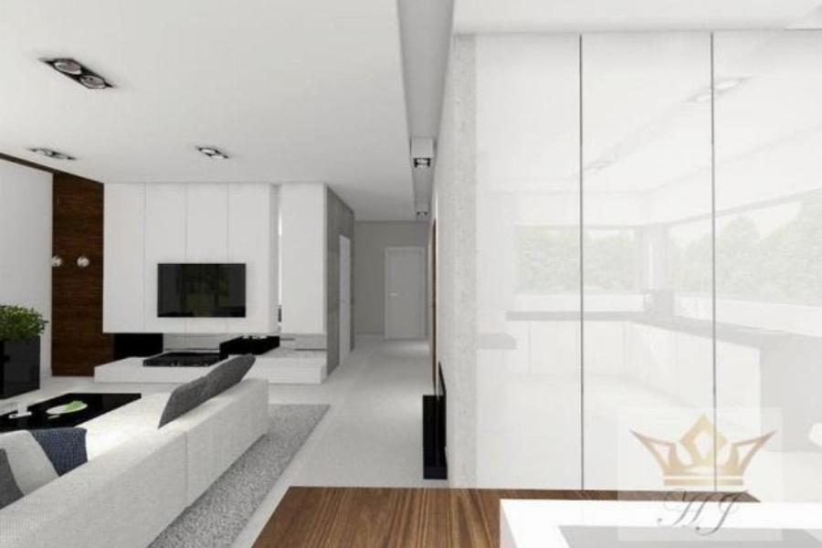 Haus Davos - offener Blick aus dem Küchenbereich in den Wohnbereich_Visualisierung