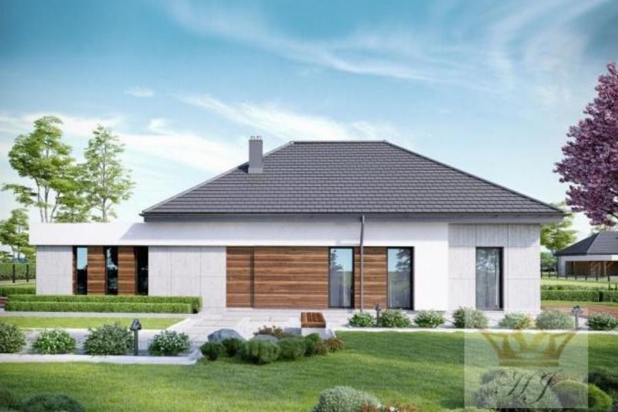 Haus Davos - Seitenansicht von dem Garten links_Visualisierung