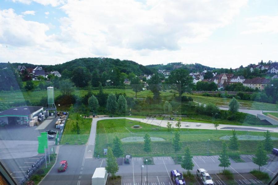Blick von dem Spitzboden auf umliegende Nachbarschaft