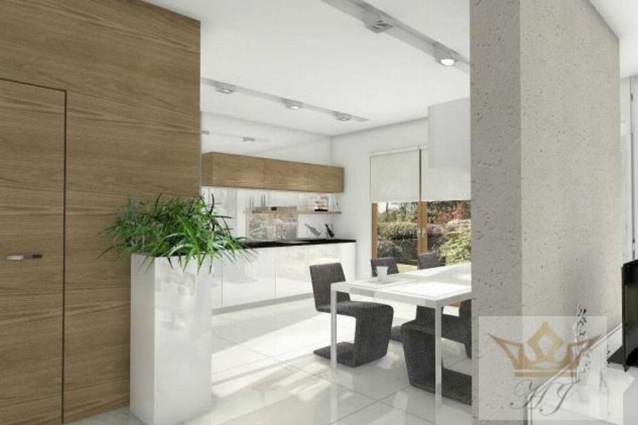 Haus Bern - Offener Essbereich mit offerner Küchenzeile_Visualisierung
